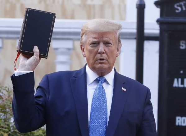 Trump holding bible